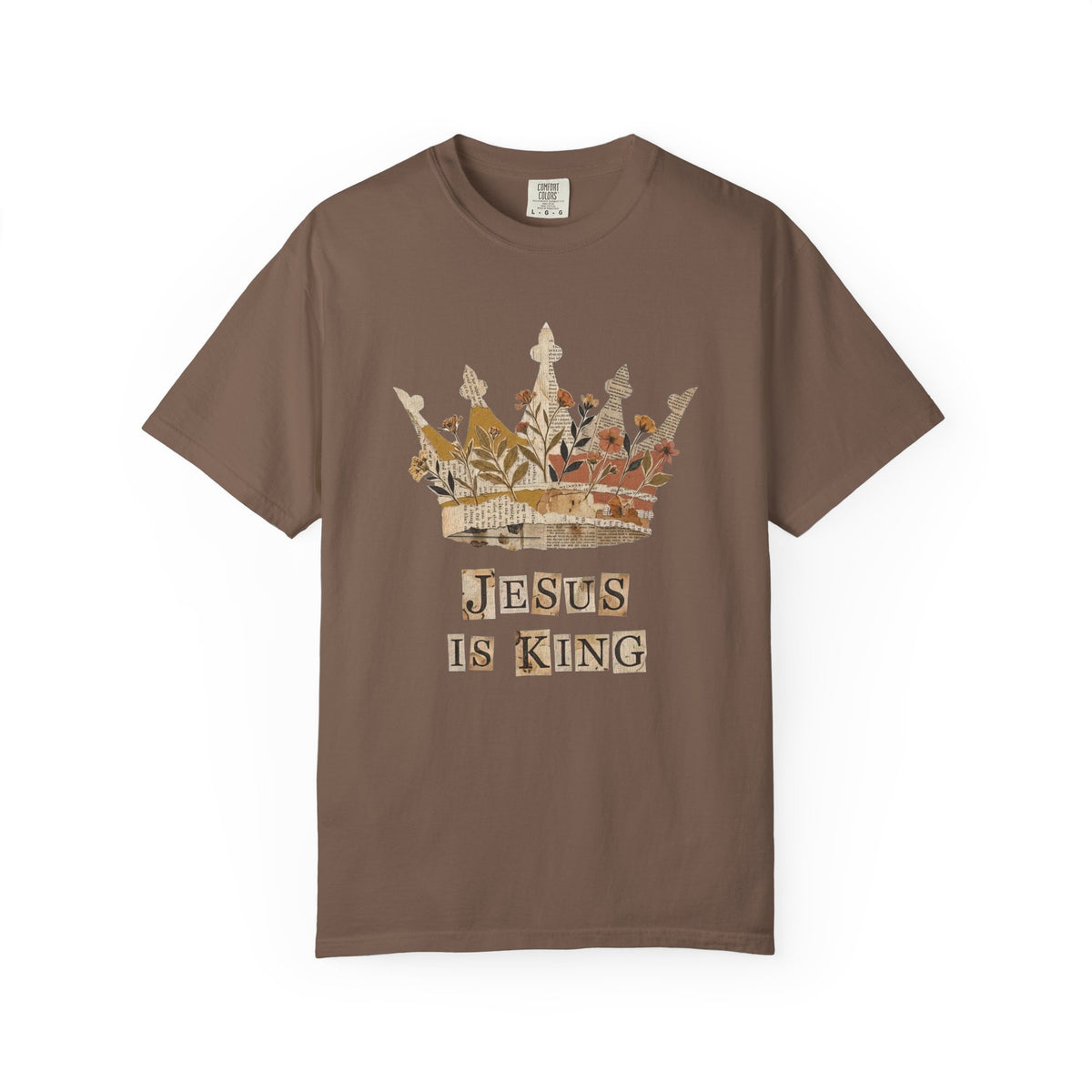 Jesus Is King Collage & Crown T-Shirt Faith-Based Christian Distressed Tee