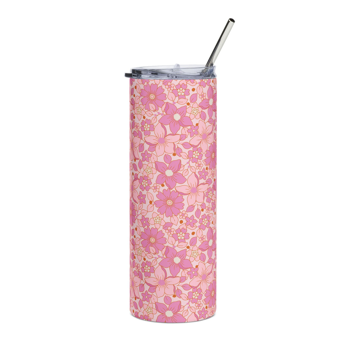 Pink Blooms Floral 20oz Stainless Steel Tumbler Insulated Travel Cup