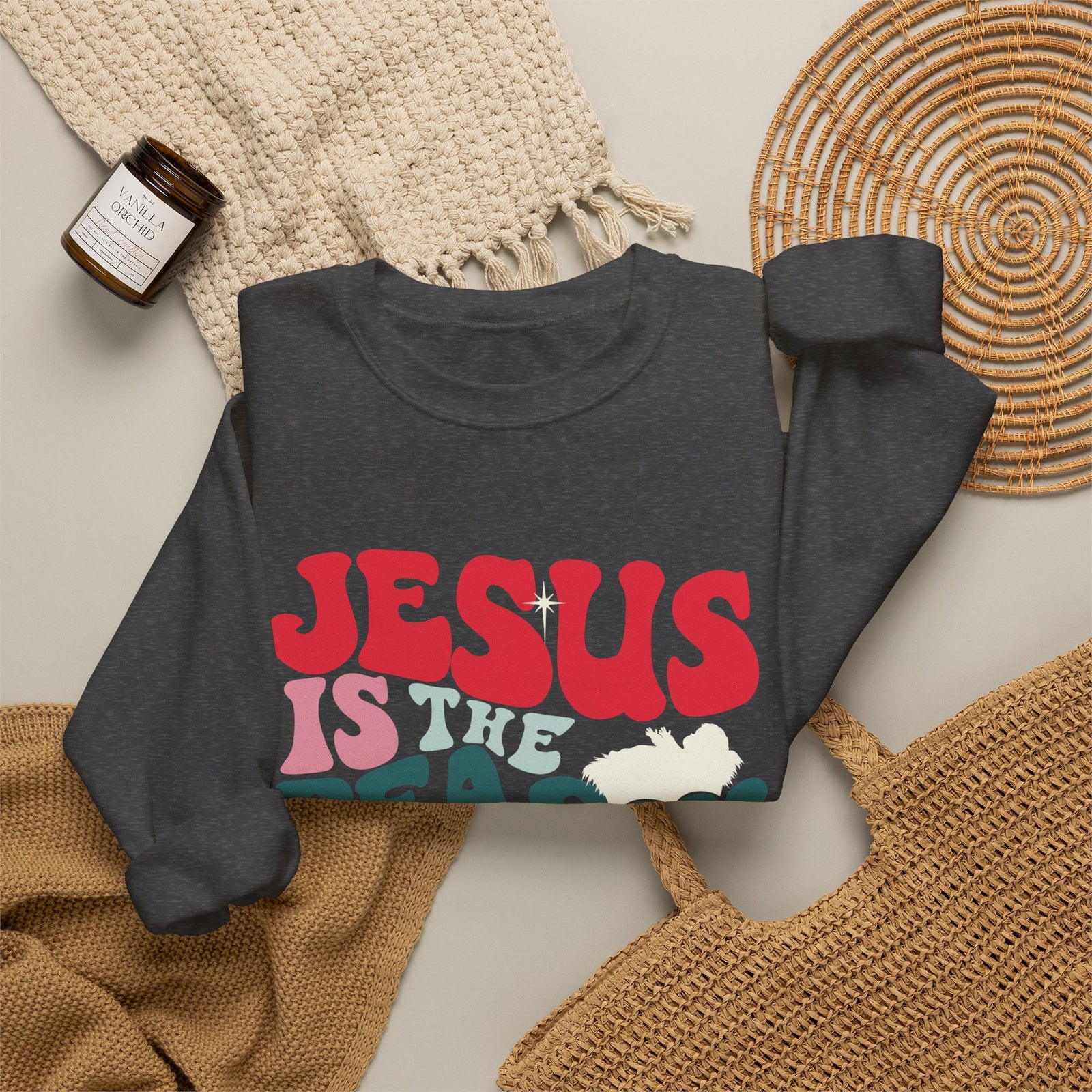 Jesus is the Reason Christmas Season Crewneck Unisex Sweatshirt