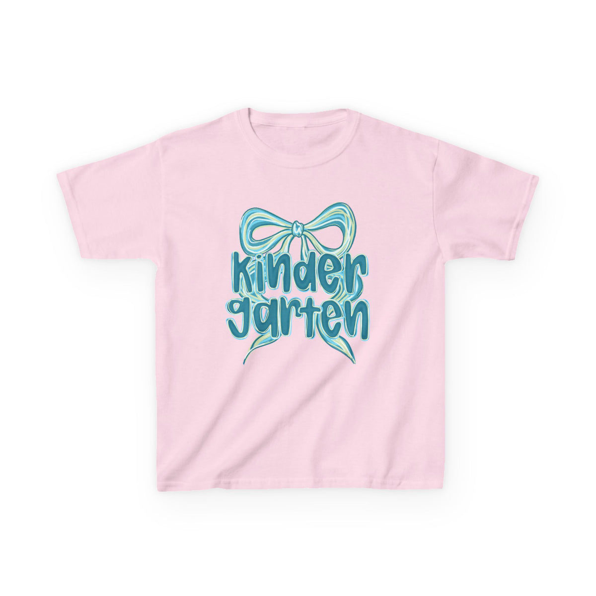 Kindergarten Kids Tee Cute Blue Coquette Bow Back to School Grade K T-Shirt
