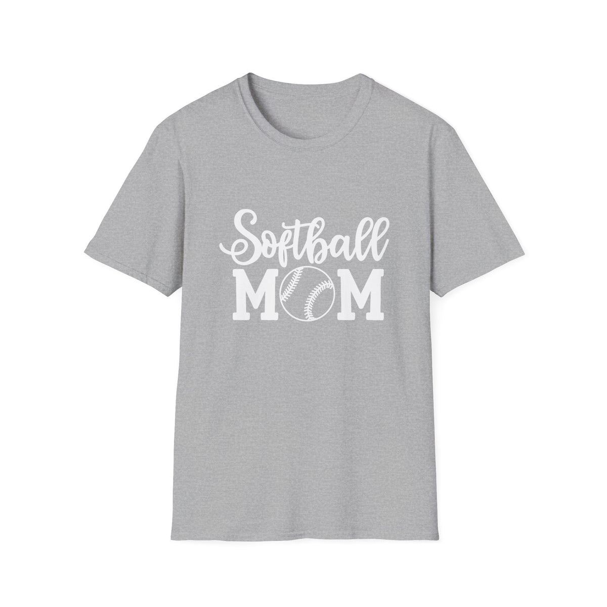 Softball Mom Classic Graphic T-Shirt Cute Sports Mom Tee (12 Team Colors)