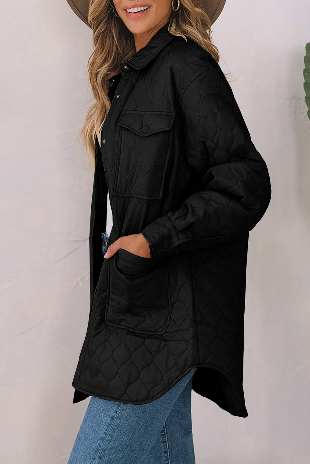 Snap Down Collared Winter Coat - Sydney So Sweet