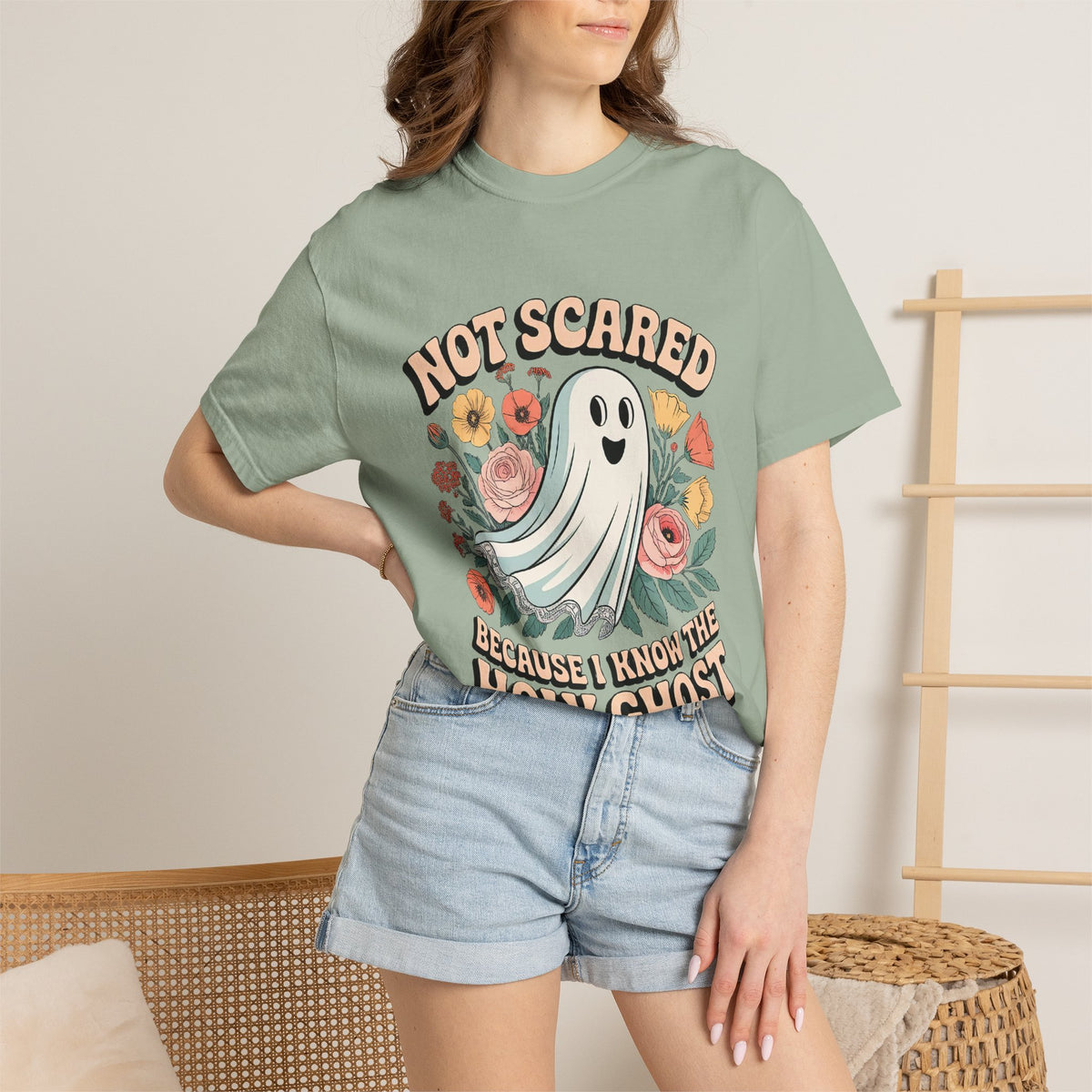 Not Scared Holy Ghost T-Shirt Christian Halloween Graphic Tee