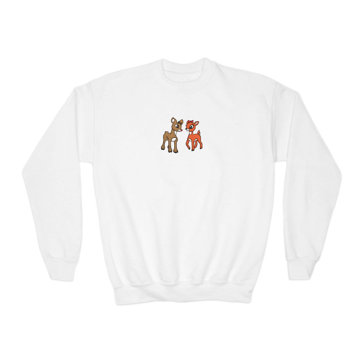 Reindeer Friends Kids' Crewneck Embroidered Christmas Graphic Sweatshirt - Sydney So Sweet