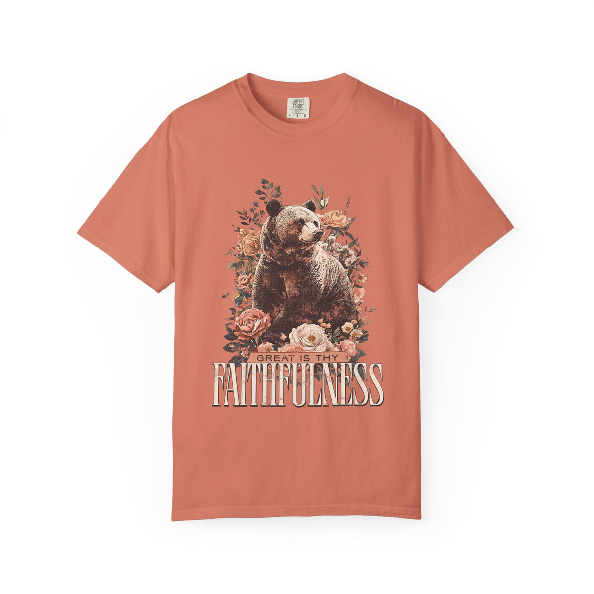How Great is Thy Faithfulness T-Shirt Grizzly Bear Christian Distressed Tee