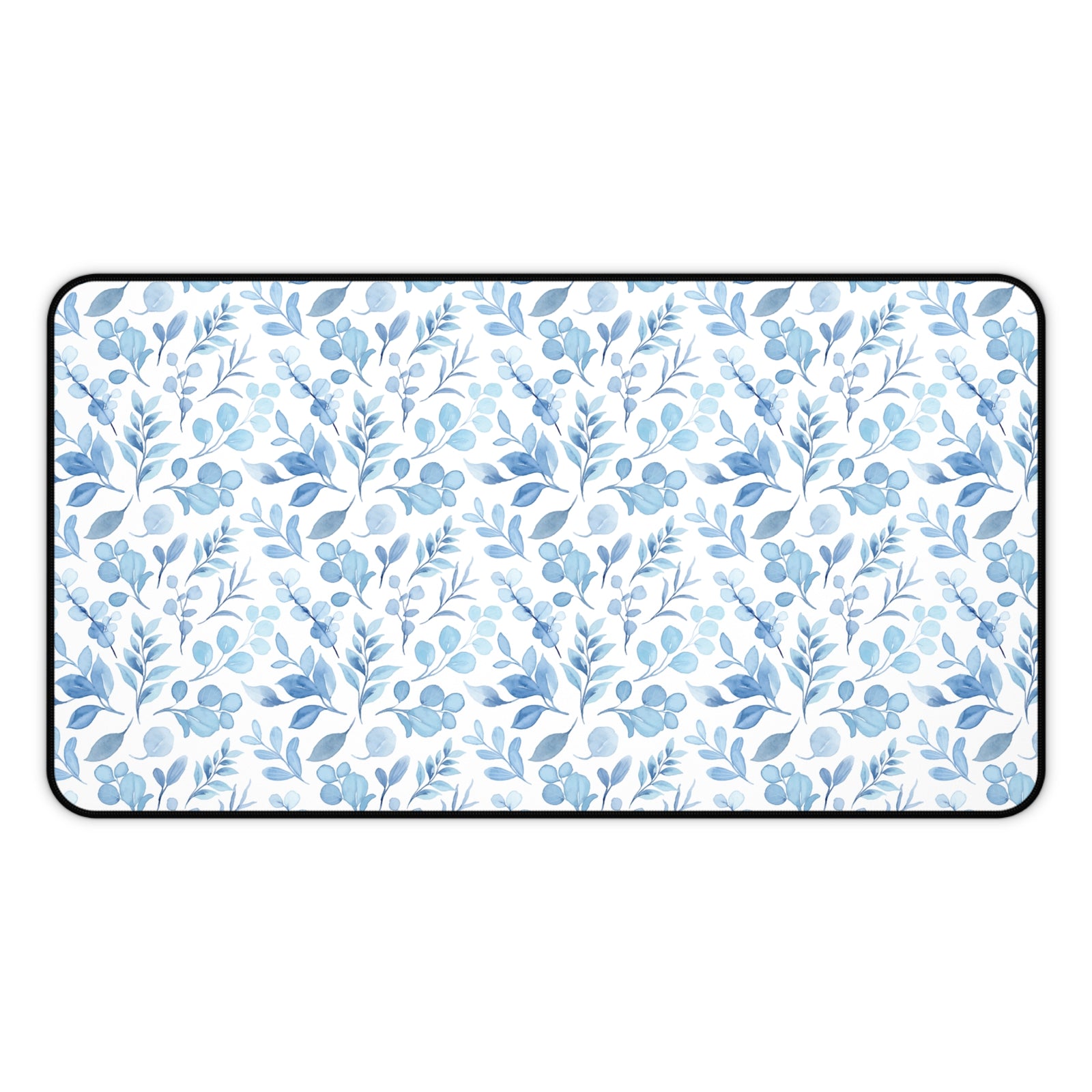 Floral Desk Mat - Elegant Blue Floral Design for Home Office Decor - Sydney So Sweet