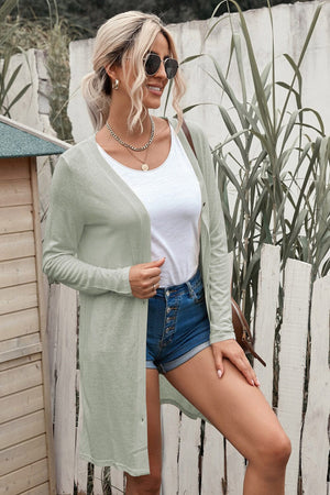 Double Take Button Down Long Sleeve Longline Cardigan - Sydney So Sweet