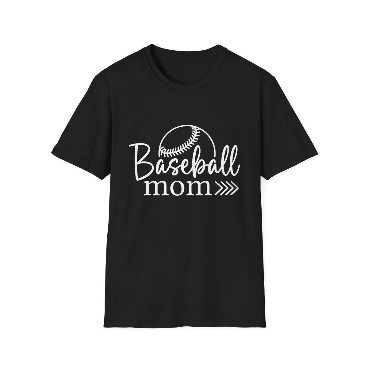 Baseball Mom Classic Graphic T-Shirt Cute Sports Mom Tee (12 Team Colors)