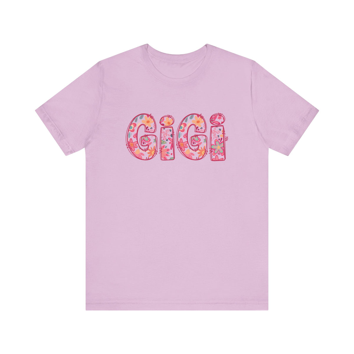 Gigi Boho Pink Floral Graphic T‑Shirt Flower Pattern Grandmother Tee