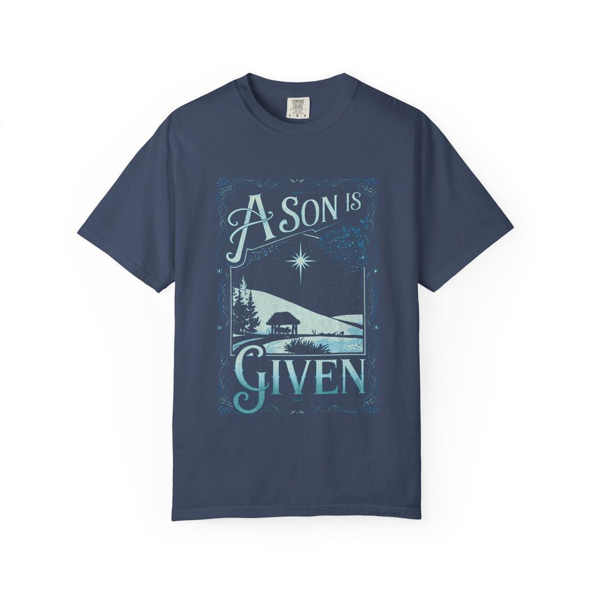 A Son is Given Jesus Christmas Distressed T-Shirt Christian Graphic Tee
