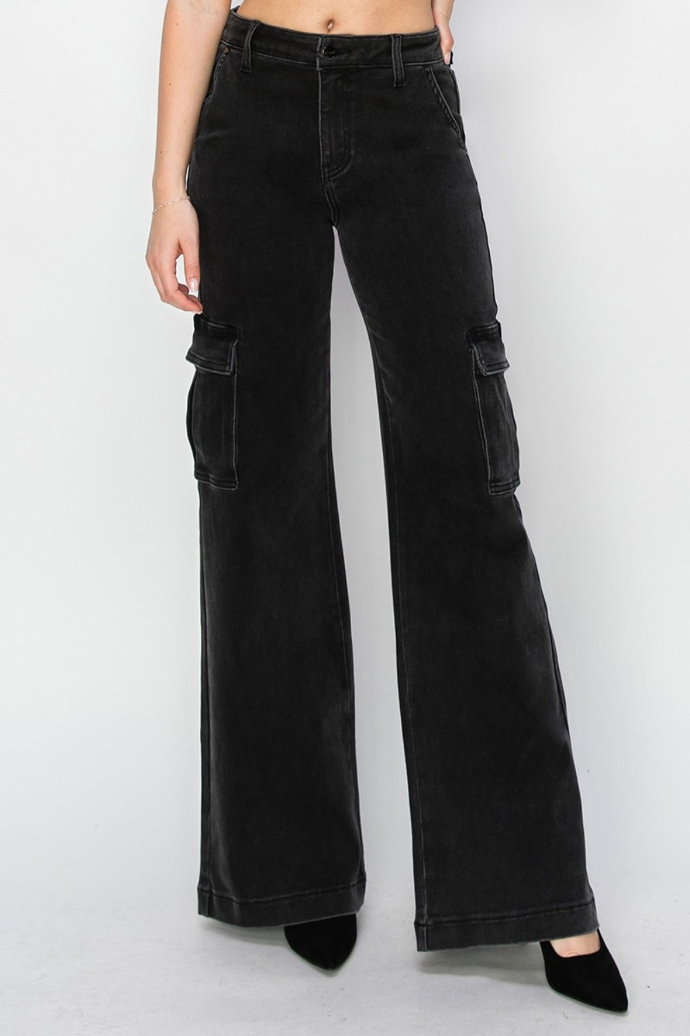 Risen Full Size High Rise Wide Leg Cargo Jeans - Sydney So Sweet