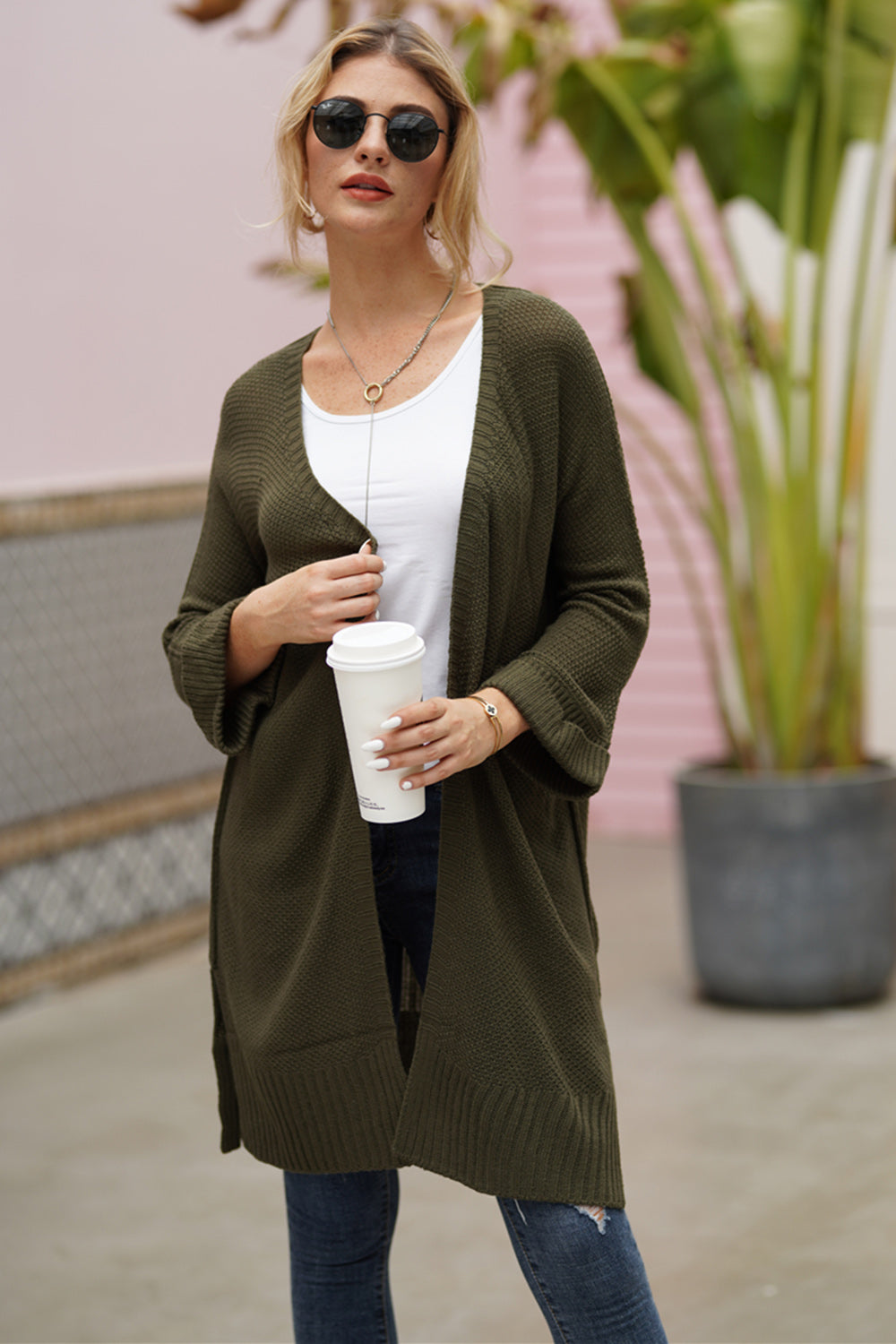 Open Front Long Sleeve Cardigan - Sydney So Sweet