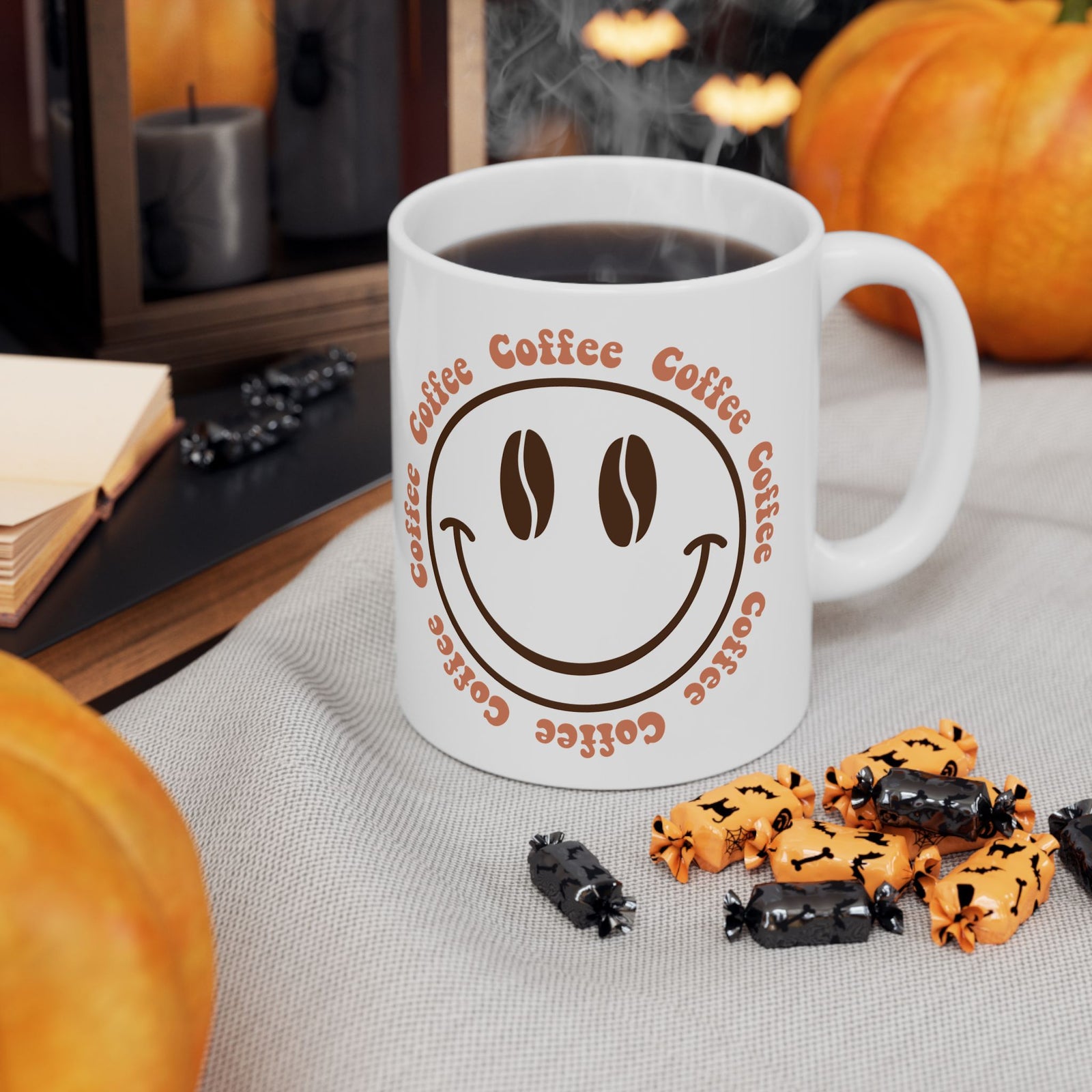 Coffee Coffee Smile Cute Ceramic Mug Coffee Cup (11oz & 15oz)