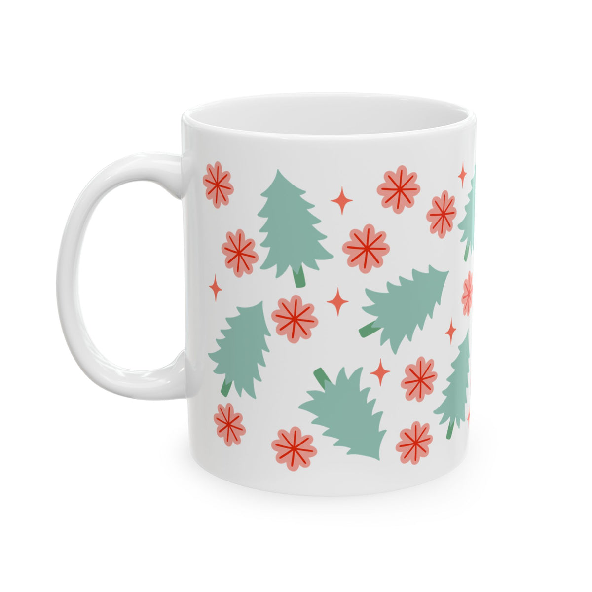 Holly Jolly Christmas Holiday Ceramic Mug Coffee Cup (11oz & 15oz)