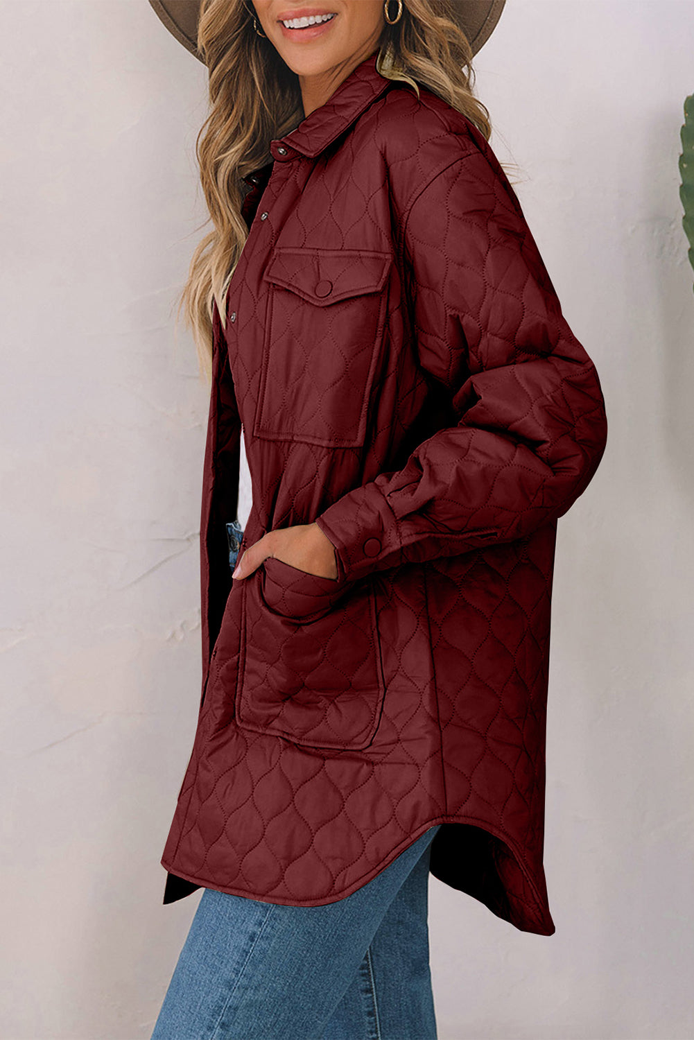 Snap Down Collared Winter Coat - Sydney So Sweet