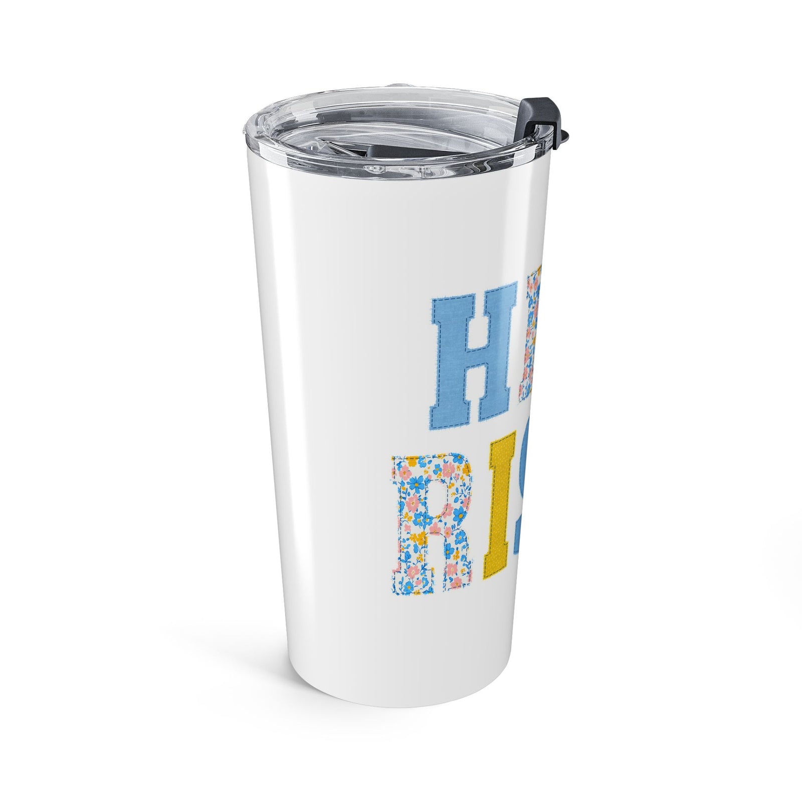 He is Risen Cross Floral Patchwork Easter 20oz Tumbler Christian Travel Mug