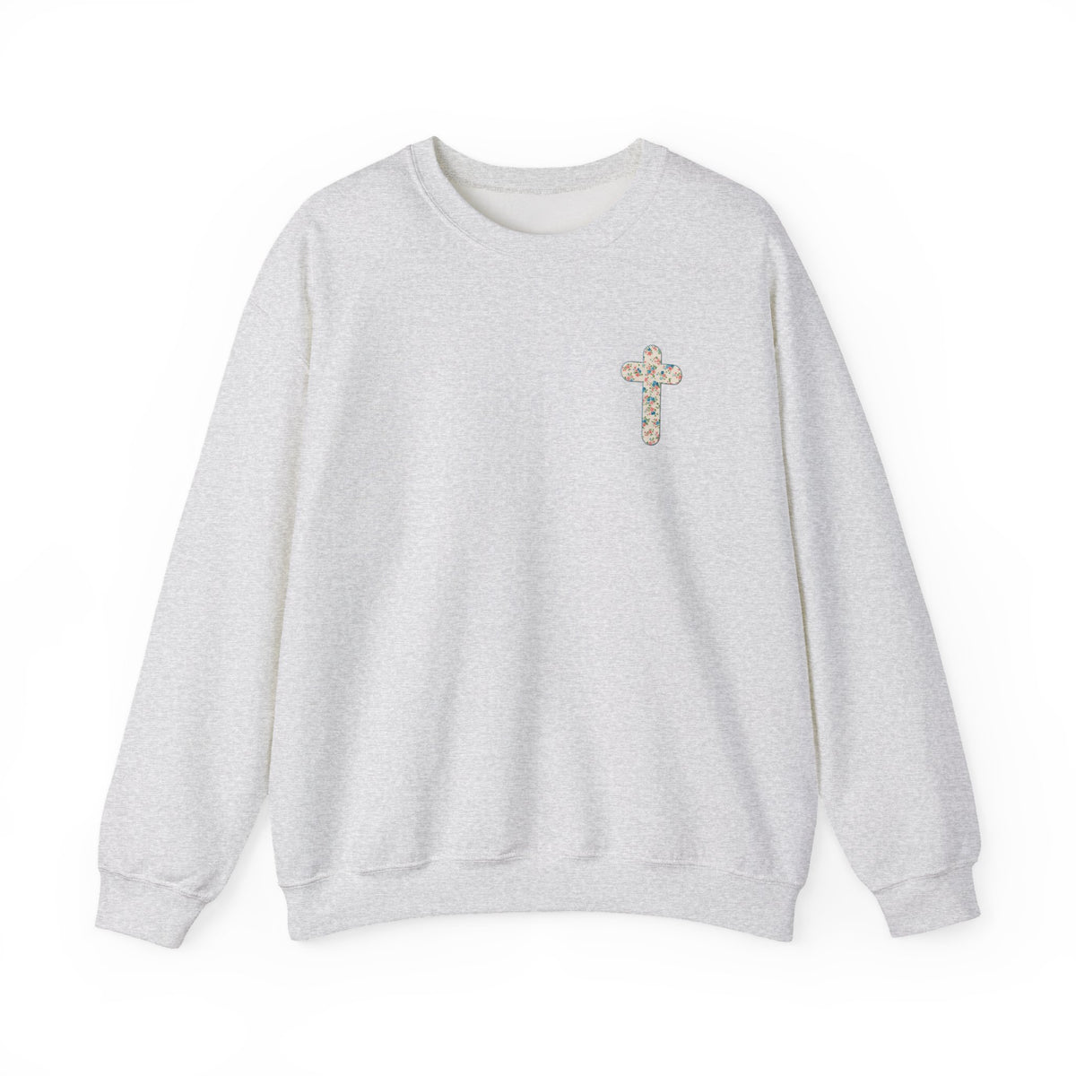 Child of God Crewneck Sweatshirt Floral Cross Christian Faith Pullover