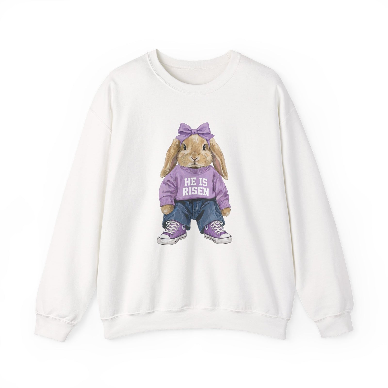 He is Risen Coquette Easter Bunny Women's Heavy Blend Cozy Crewneck Sweatshirt