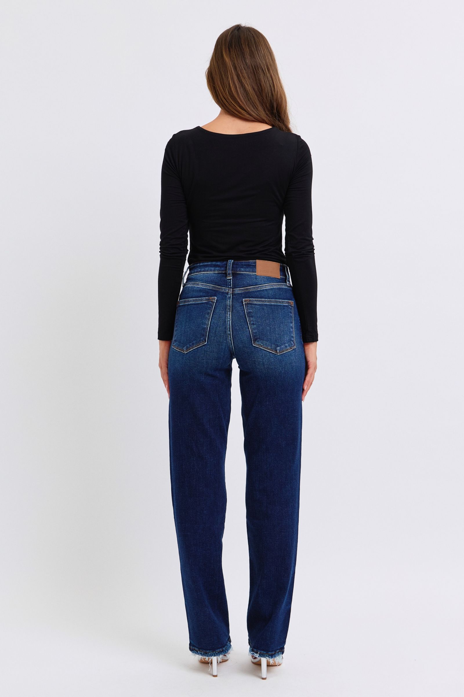 Judy Blue Full Size Raw Hem Straight Leg Jeans - Sydney So Sweet