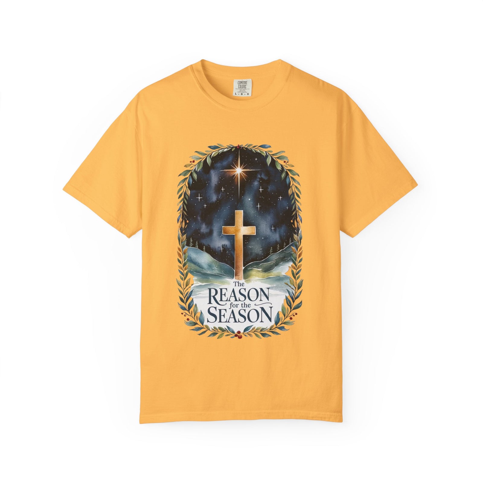 The Reason for the Season Christmas T-Shirt Christian Cross Graphic Tee