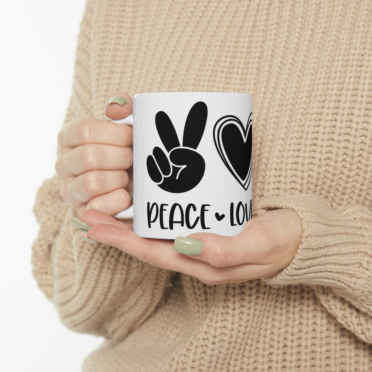 Peace Love Dogs Ceramic Mug Cute Ceramic Mug Coffee Cup (11oz & 15oz)