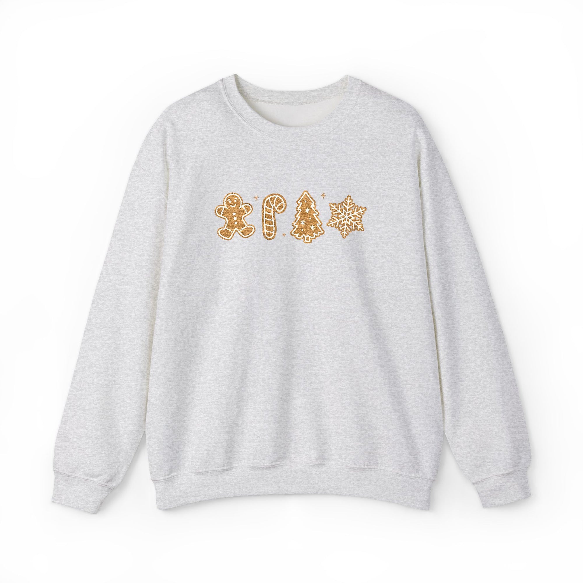 Gingerbread Cookies Heavy Blend Women's Crewneck Embroidered Christmas Holiday Sweatshirt - Sydney So Sweet