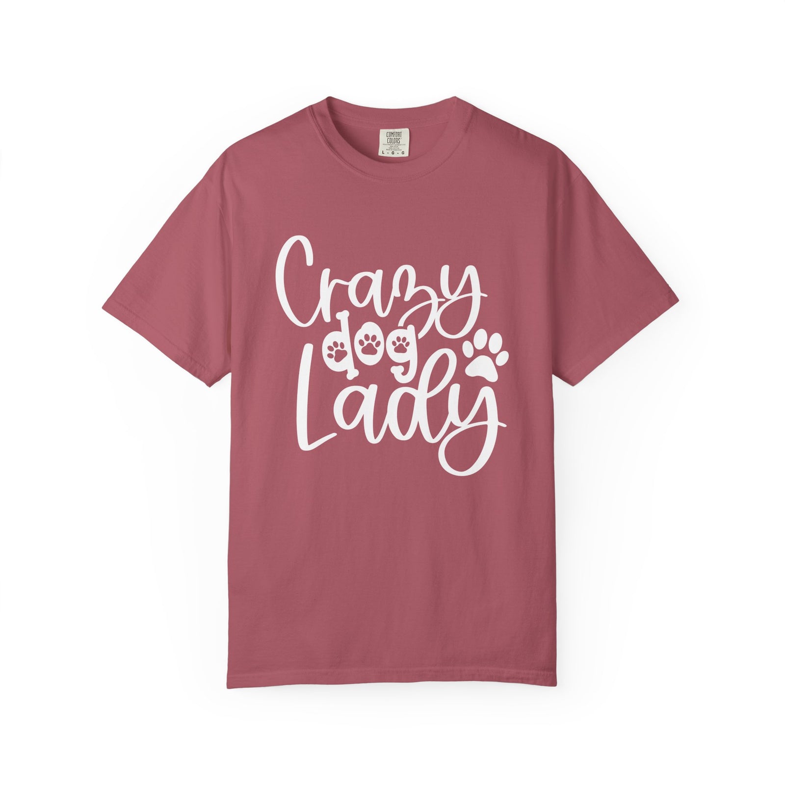 Crazy Dog Lady T-Shirt Paw Print Graphic Tee for Dog Moms