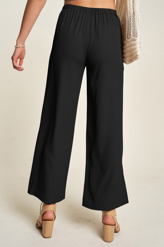 Davi & Dani Wide Leg Mid-Rise Pants - Sydney So Sweet