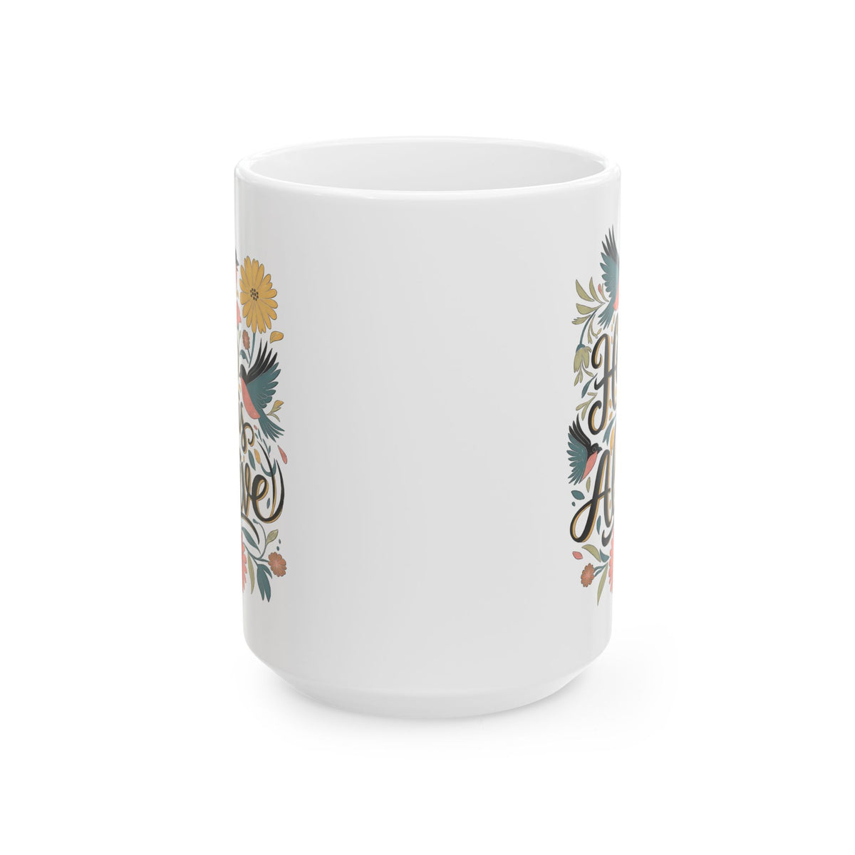 He is Alive Floral Birds Easter Christian Ceramic Mug Coffee Cup (11oz & 15oz)