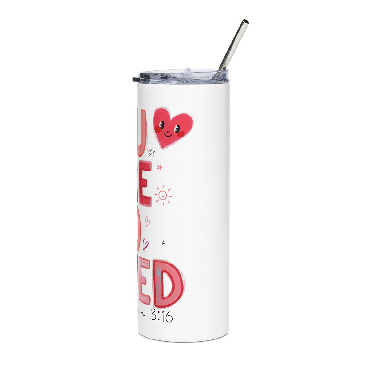 You Are So Loved John 3:16 20oz Stainless Tumbler Insulated Inspirational Travel Cup - Sydney So Sweet