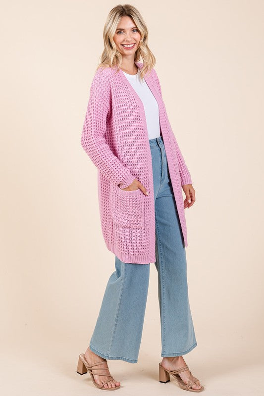 Mittoshop Open Front Long Sleeve Longline Cardigan - Sydney So Sweet