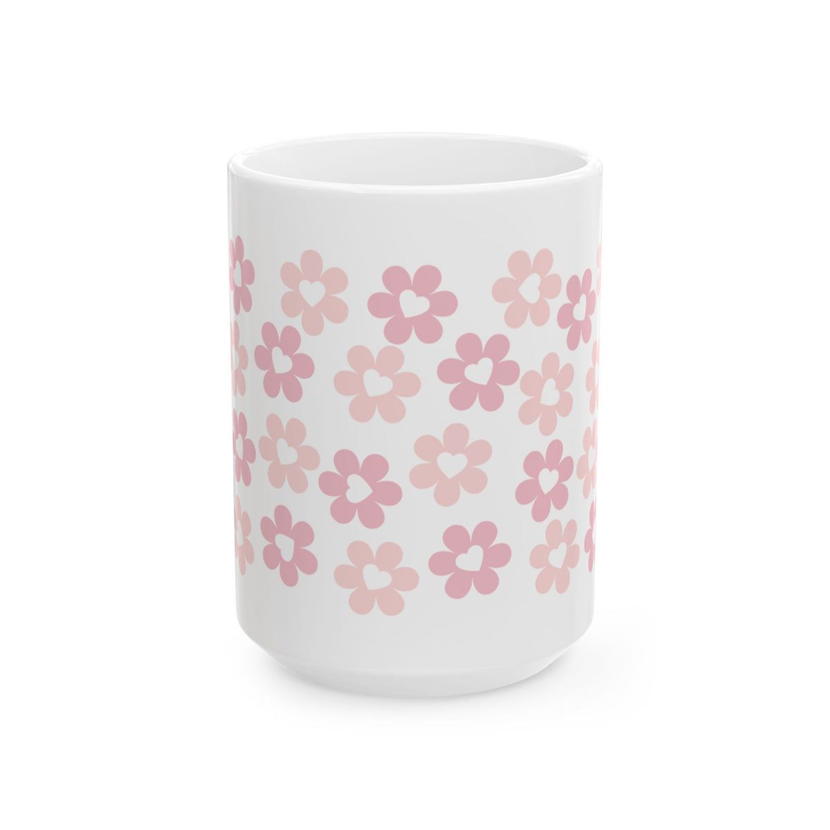 Pink Heart Daisies Mug — Cute Valentine’s Day Coffee Cup (11oz & 15oz) - Sydney So Sweet