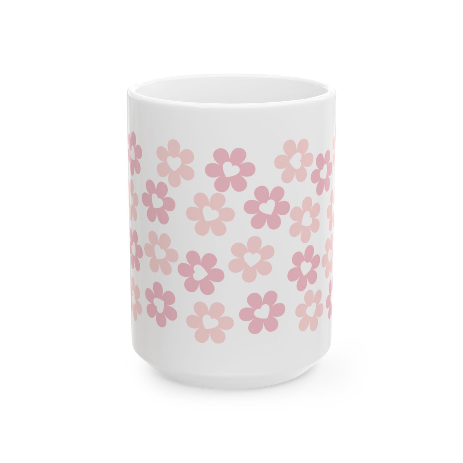 Pink Heart Daisies Mug — Cute Valentine’s Day Coffee Cup (11oz & 15oz) - Sydney So Sweet
