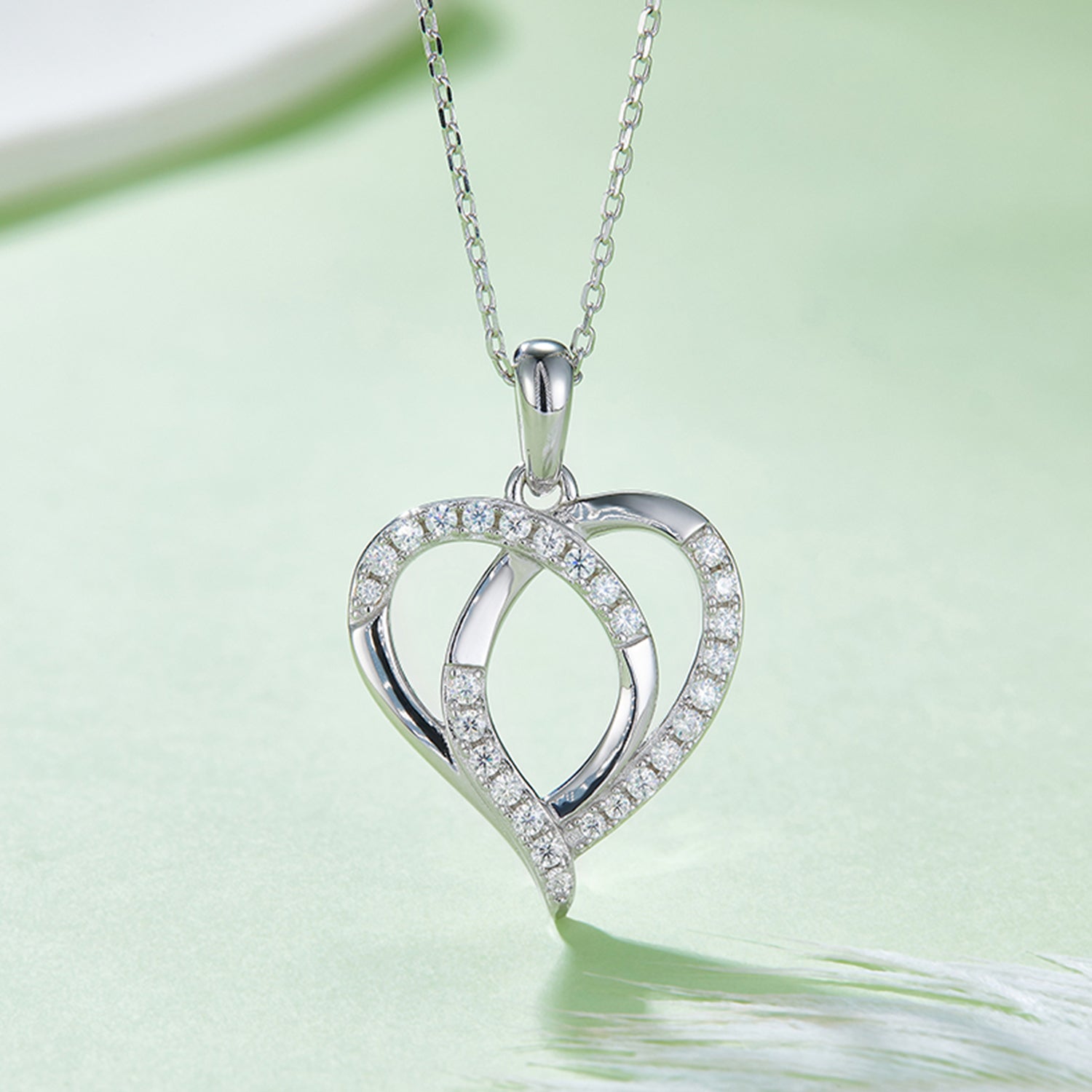 Moissanite 925 Sterling Silver Heart Shape Necklace - Sydney So Sweet