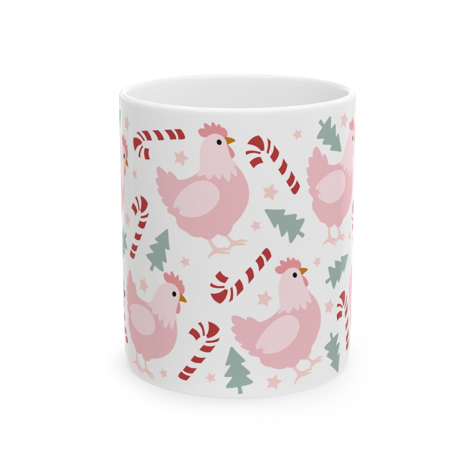 Christmas Chickens Ceramic Mug Coffee Cup (11oz & 15oz)