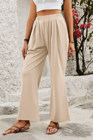 Elastic Waist Wide Leg Pants - Sydney So Sweet