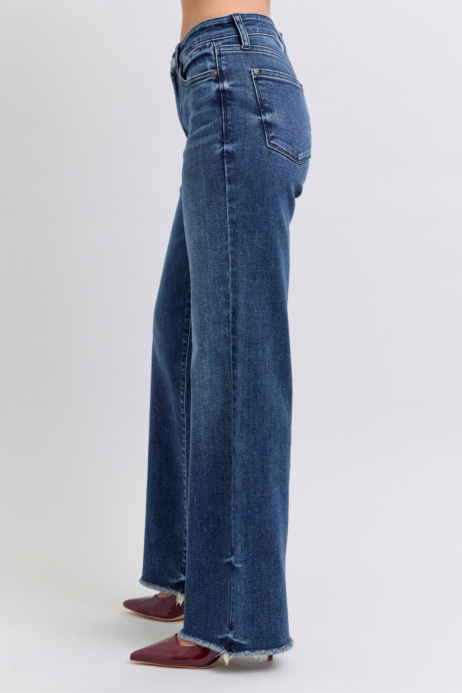 Judy Blue Full Size Raw Hem Mid Rise Jeans - Sydney So Sweet