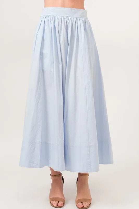 And The Why A-line Flowing Elastic Back Midi Skirt - Sydney So Sweet