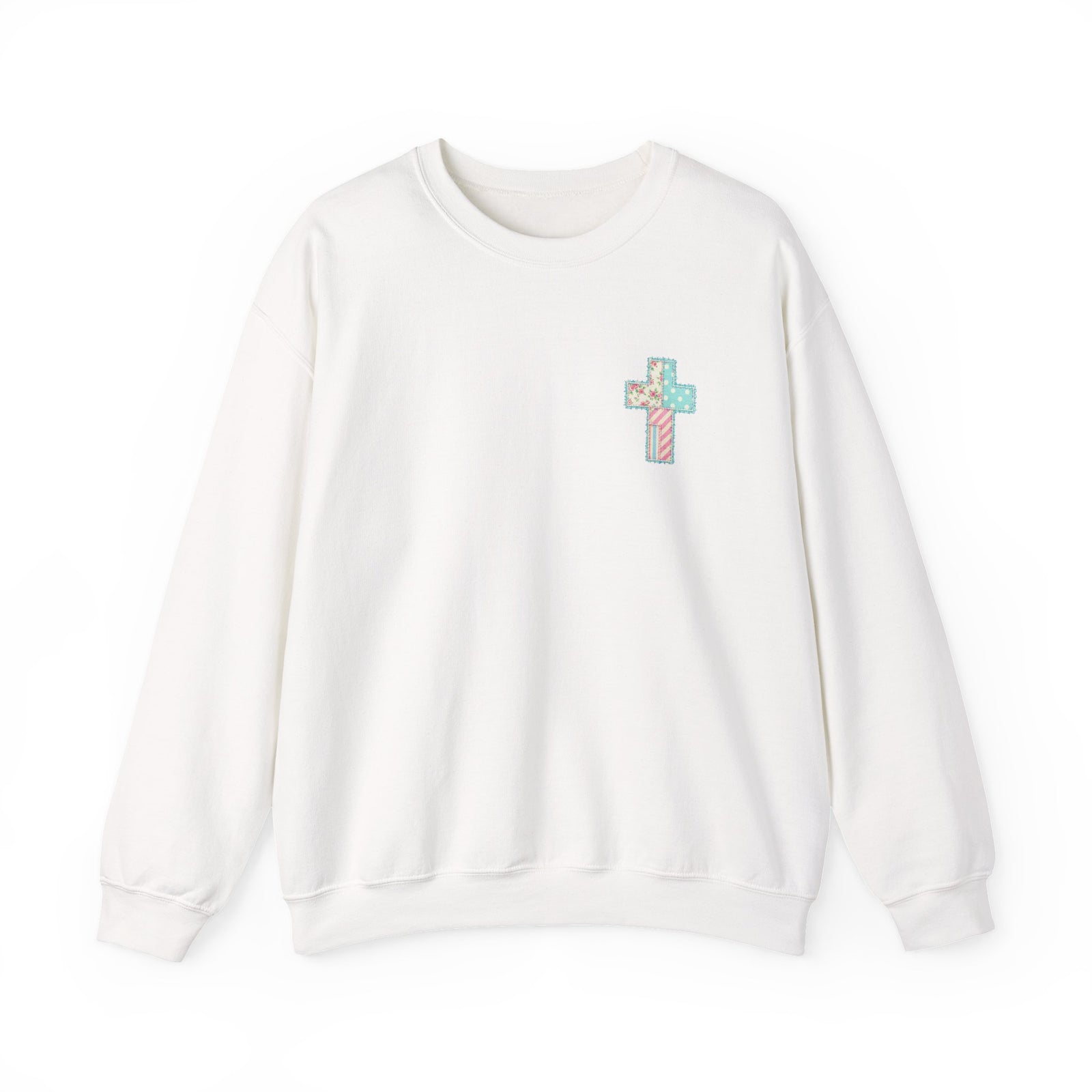 Less of Me More of Jesus Christian Graphic Sweatshirt Floral Cross Crewneck