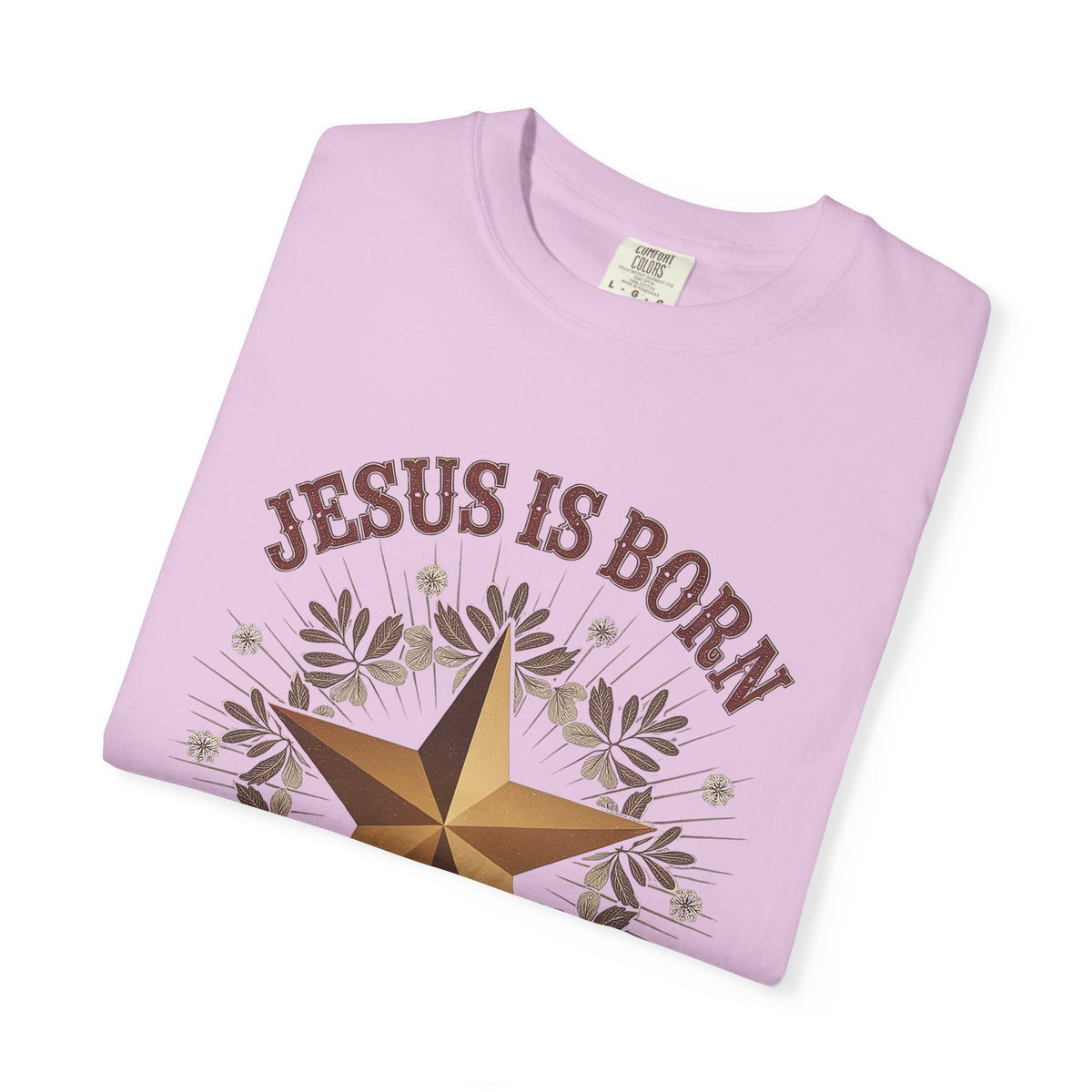 Jesus is Born Y'all Christmas T-Shirt Christian Western Star Graphic Tee
