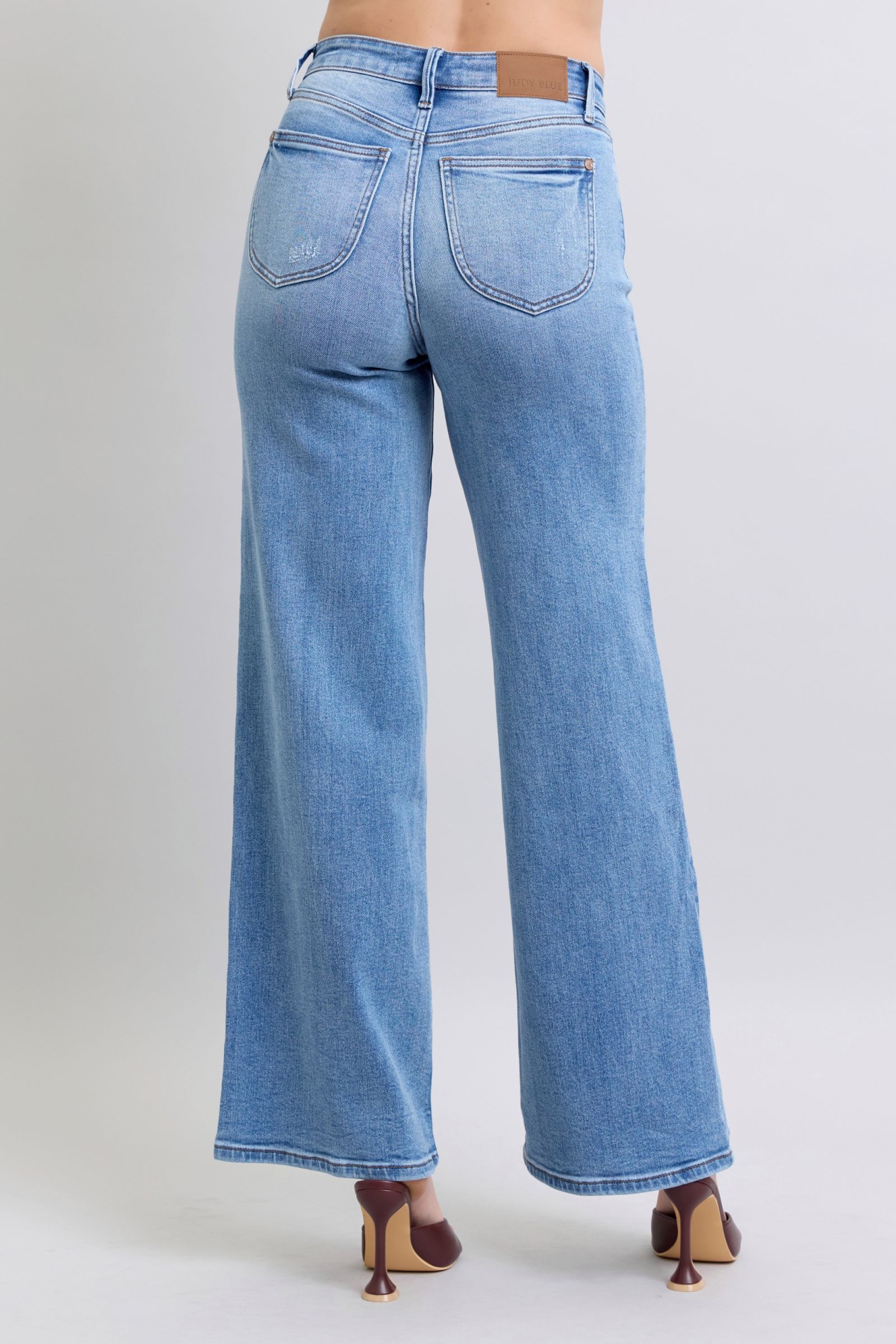 Judy Blue Full Size Wide Leg Jeans with Pockets - Sydney So Sweet