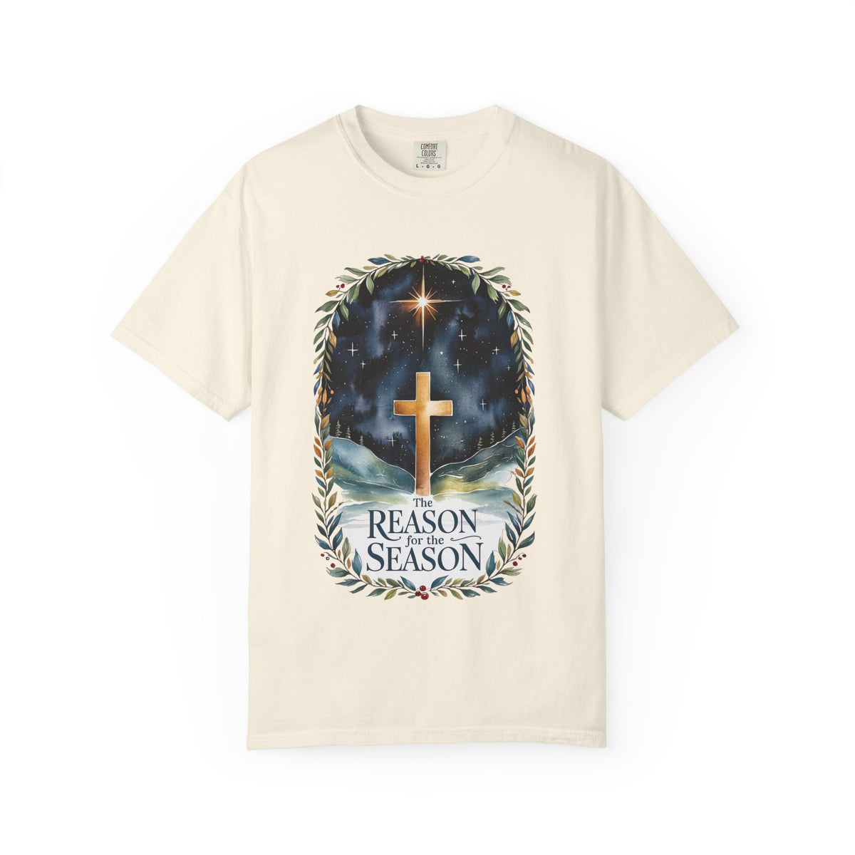 The Reason for the Season Christmas T-Shirt Christian Cross Graphic Tee