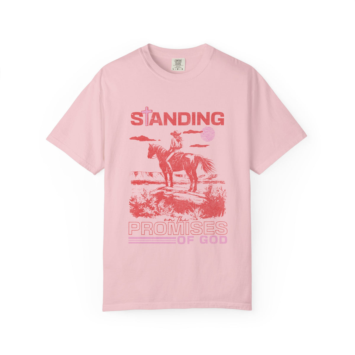 Standing on the Promises of God T-Shirt Vintage Cowgirl Faith Distressed Tee