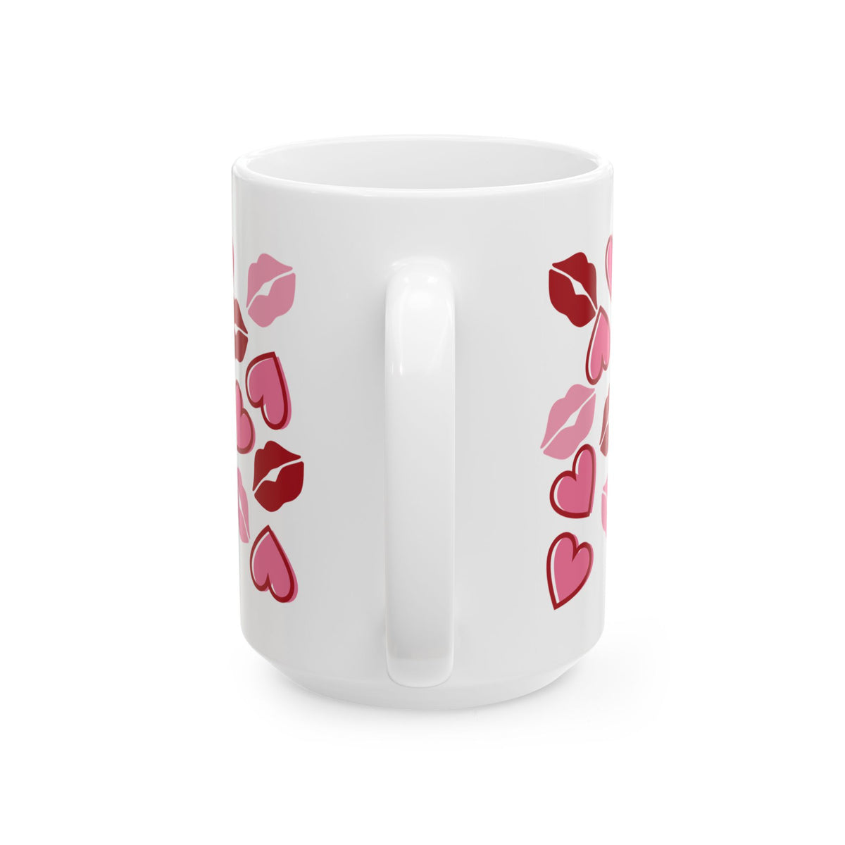 Kisses Lips & Hearts Mug — Cute Valentine’s Day Coffee Cup (11oz & 15oz)