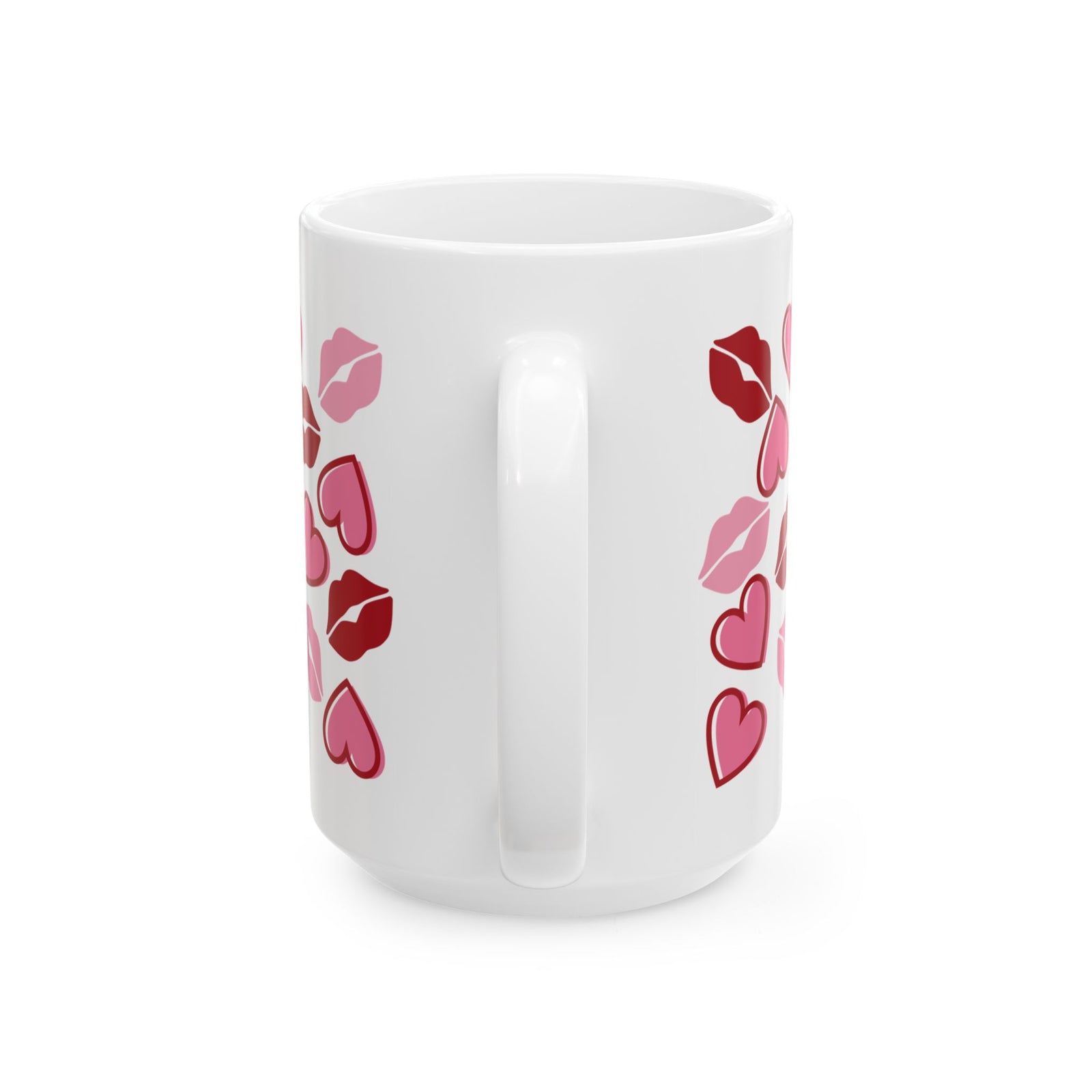 Kisses Lips & Hearts Mug — Cute Valentine’s Day Coffee Cup (11oz & 15oz)