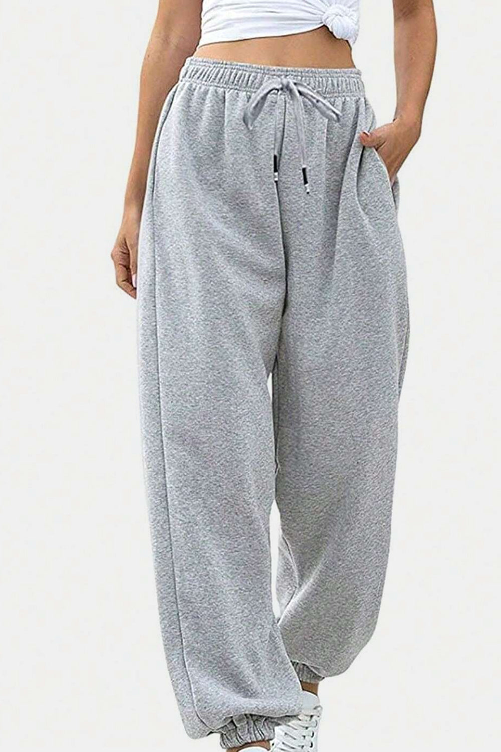 Elastic Waist Joggers with Pockets - Sydney So Sweet