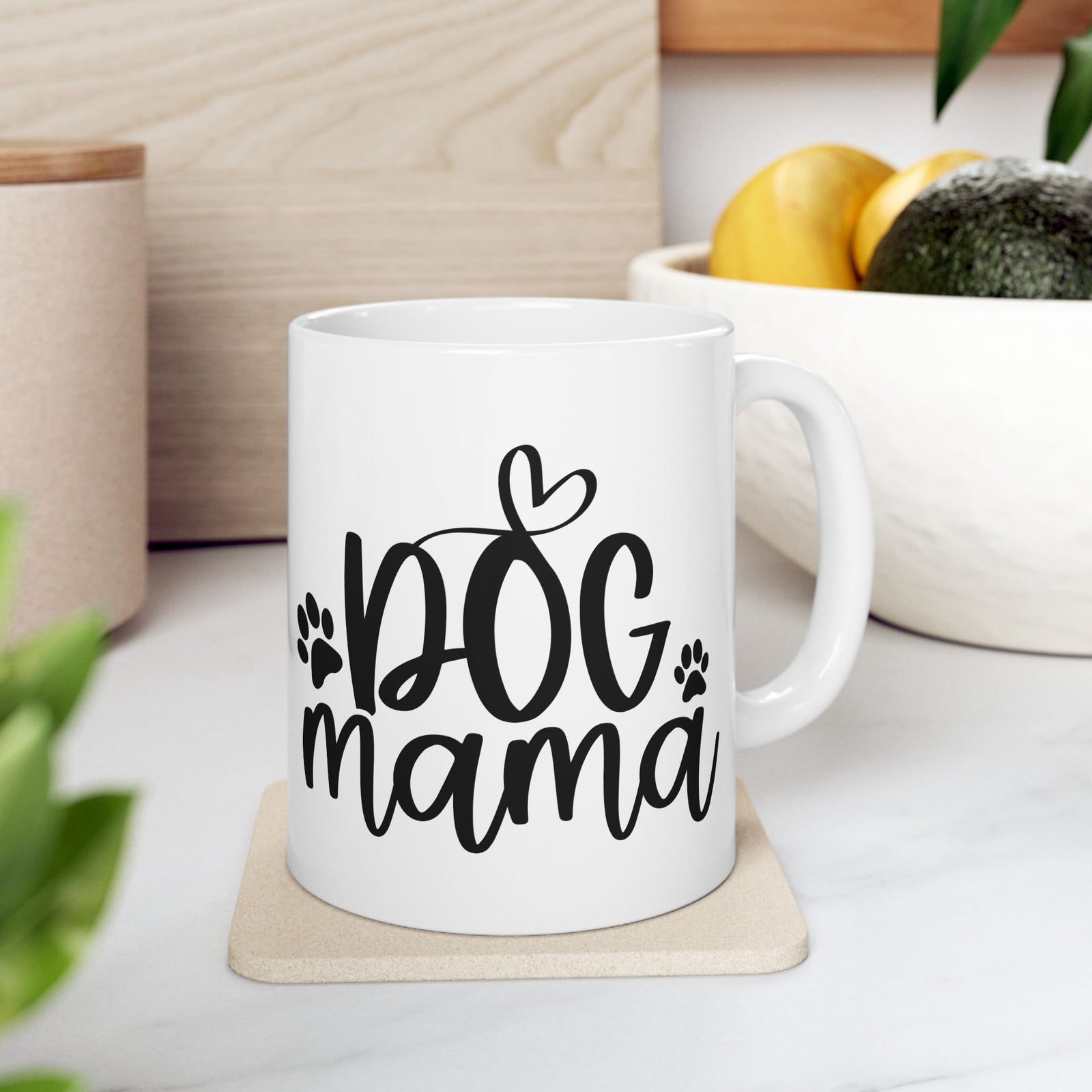 Dog Mama Cute Dog Mom Ceramic Mug Coffee Cup (11oz & 15oz)