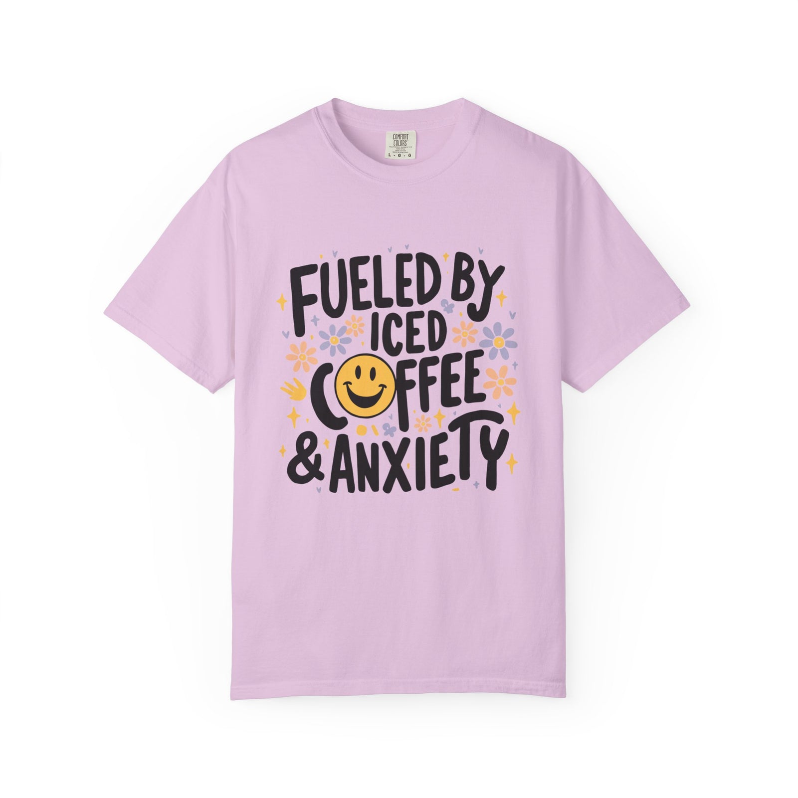 Iced Coffee & Anxiety T-Shirt Fueled By Iced Coffee Graphic Tee