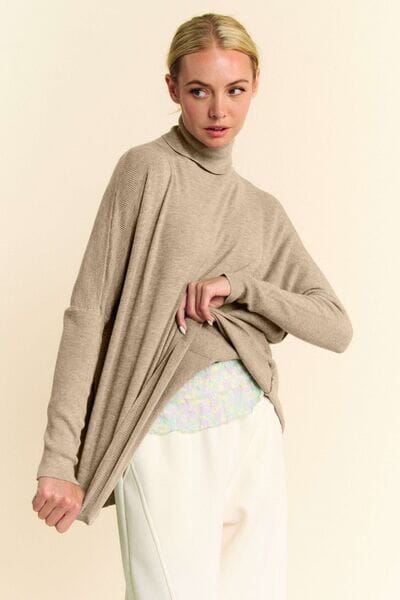 Davi & Dani Turtleneck Long Sleeve Knit Top - Sydney So Sweet
