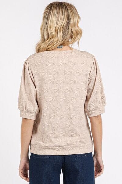 Mittoshop Fan Shell Texture Short Puff Sleeve Knit Top - Sydney So Sweet
